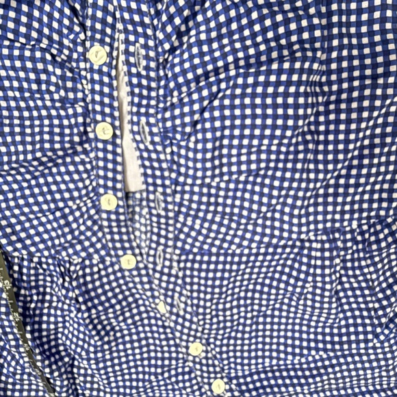 Free People Pippa Short Sleeve Mini Dress Blue Gingham Size Small NWT - Picture 8 of 9